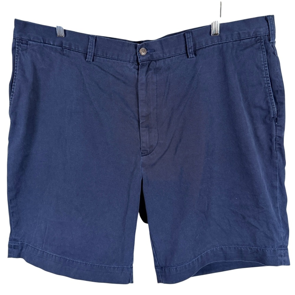 Polo Ralph Lauren Chino Shorts Mens 44 Navy Blue Flat Front Cotton Twill